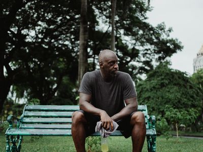 Focus and determination on a man's face during exercise